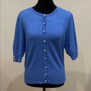 Blue Button-Up Women's sweater cardigan